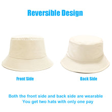 将图片加载到图库查看器,Sydbecs Solid Color Bucket Hat for Women Men, Reversible Cotton Summer Sun Beach Fishing Cap(Beige)