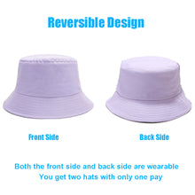 将图片加载到图库查看器,Sydbecs Solid Color Bucket Hat for Women Men, Reversible Cotton Summer Sun Beach Fishing Cap(Lavender)