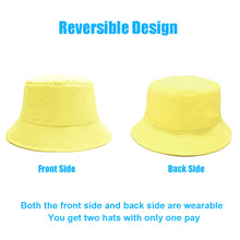 将图片加载到图库查看器,Sydbecs Solid Color Bucket Hat for Women Men, Reversible Cotton Summer Sun Beach Fishing Cap(Yellow)