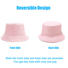将图片加载到图库查看器,Sydbecs Solid Color Bucket Hat for Women Men, Reversible Cotton Summer Sun Beach Fishing Cap(Pink)