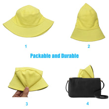 将图片加载到图库查看器,Sydbecs Solid Color Bucket Hat for Women Men, Reversible Cotton Summer Sun Beach Fishing Cap(Yellow)
