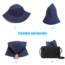 将图片加载到图库查看器,Sydbecs Solid Color Bucket Hat for Women Men, Reversible Cotton Summer Sun Beach Fishing Cap(Navy)
