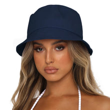 将图片加载到图库查看器,Sydbecs Solid Color Bucket Hat for Women Men, Reversible Cotton Summer Sun Beach Fishing Cap(Navy)
