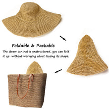 将图片加载到图库查看器,Sydbecs Womens Sun Hats Wide Brim Summer Beach Hat for Women Foldable Travel Straw Hat UPF50+ …