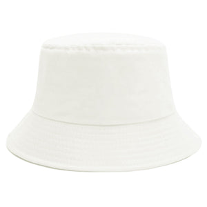 Sydbecs Solid Color Bucket Hat for Women Men, Reversible Cotton Summer Sun Beach Fishing Cap(White)