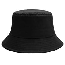 将图片加载到图库查看器，Sydbecs Solid Color Bucket Hat for Women Men, Reversible Cotton Summer Sun Beach Fishing Cap(Black)
