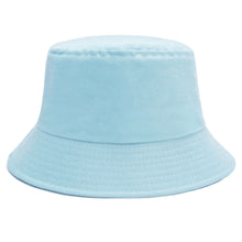 将图片加载到图库查看器，Sydbecs Solid Color Bucket Hat for Women Men, Reversible Cotton Summer Sun Beach Fishing Cap（Sky Blue）
