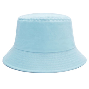 Sydbecs Solid Color Bucket Hat for Women Men, Reversible Cotton Summer Sun Beach Fishing Cap（Sky Blue）