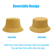 将图片加载到图库查看器，Sydbecs Solid Color Bucket Hat for Women Men, Reversible Cotton Summer Sun Beach Fishing Cap（Apricot）
