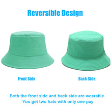 将图片加载到图库查看器，Sydbecs Solid Color Bucket Hat for Women Men, Reversible Cotton Summer Sun Beach Fishing Cap(Green)
