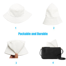 将图片加载到图库查看器，Sydbecs Solid Color Bucket Hat for Women Men, Reversible Cotton Summer Sun Beach Fishing Cap(White)
