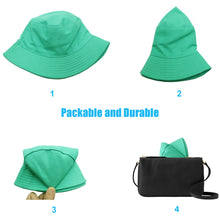 将图片加载到图库查看器，Sydbecs Solid Color Bucket Hat for Women Men, Reversible Cotton Summer Sun Beach Fishing Cap(Green)
