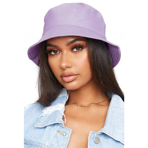 Sydbecs Solid Color Bucket Hat for Women Men, Reversible Cotton Summer Sun Beach Fishing Cap(Lavender)