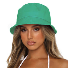 将图片加载到图库查看器，Sydbecs Solid Color Bucket Hat for Women Men, Reversible Cotton Summer Sun Beach Fishing Cap(Green)
