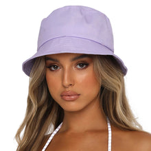 将图片加载到图库查看器，Sydbecs Solid Color Bucket Hat for Women Men, Reversible Cotton Summer Sun Beach Fishing Cap(Lavender)

