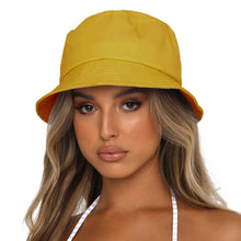 将图片加载到图库查看器，Sydbecs Solid Color Bucket Hat for Women Men, Reversible Cotton Summer Sun Beach Fishing Cap（Apricot）
