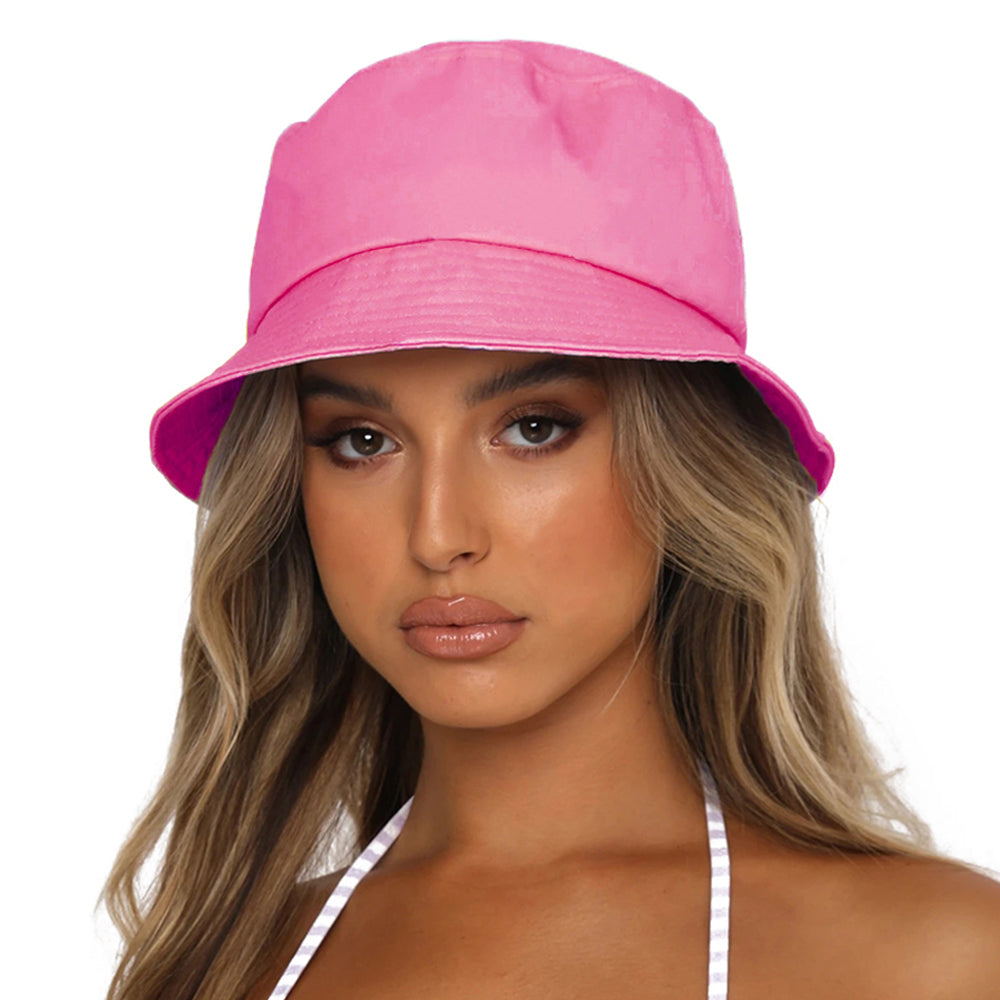 Sydbecs Solid Color Bucket Hat for Women Men, Reversible Cotton